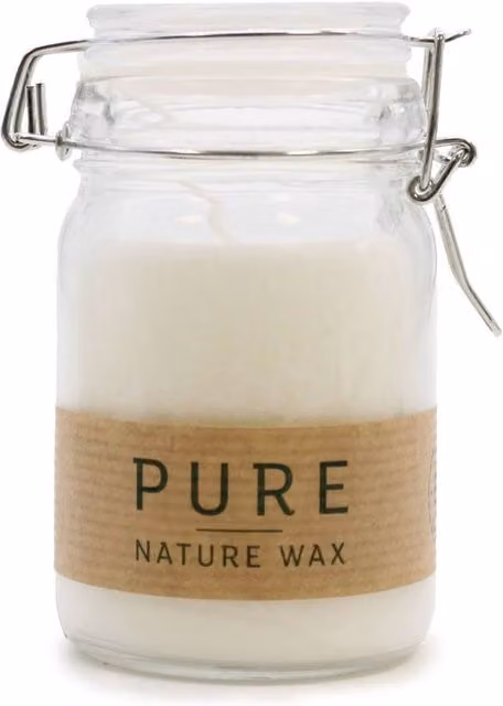 KDMD Pure Olive Wax Jar Candle in White, H 12 cm x W 7 cm x D 7 cm