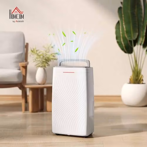 HOMCOM 16L Dehumidifier with Activated Carbon Air Filter and Timer, White – 2