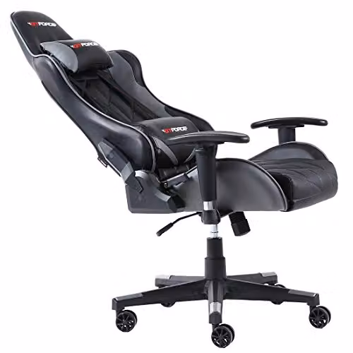 GTFORCE Pro GT Reclining Sports Racing Gaming Chair in Grey Faux Leather – 4