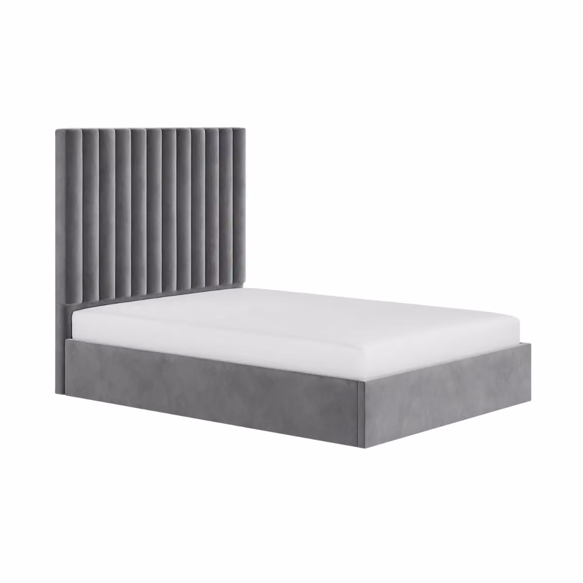 Flair Everley Upholstered Fabric Ottoman Bed in Grey, W/D/H: 140 x 200 x 158 cm – 2