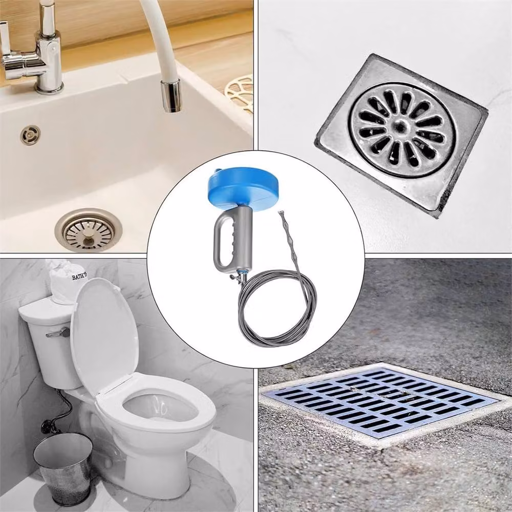 PAWNORA 15m Flexible Steel Drain Snake Clog Remover and Pipe Unblocker in Blue – 4