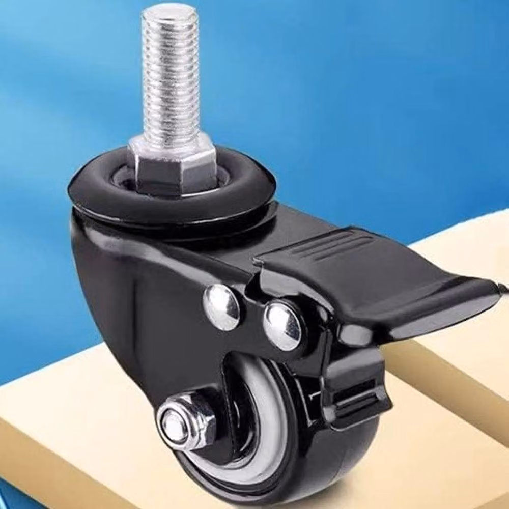 NESTLUNE Black 360 Degree Swivel Furniture Casters, W/D/H: 52.0 x 52.0 x 1000.0 cm – 3