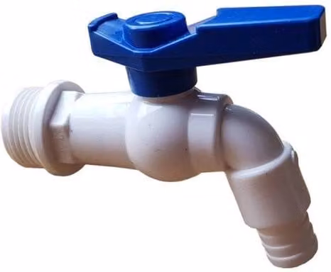 NESTLUNE IBC Tap Adapter S60x6 2" Coarse Thread with White PVC Lever