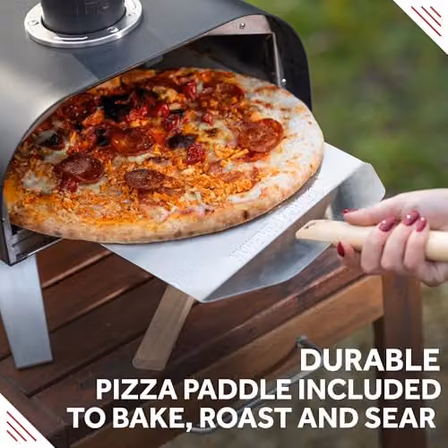 George Foreman Portable Dual Fuel Pizza Oven, BBQ and Smoker in Black with Carry Bag and Paddle – 2