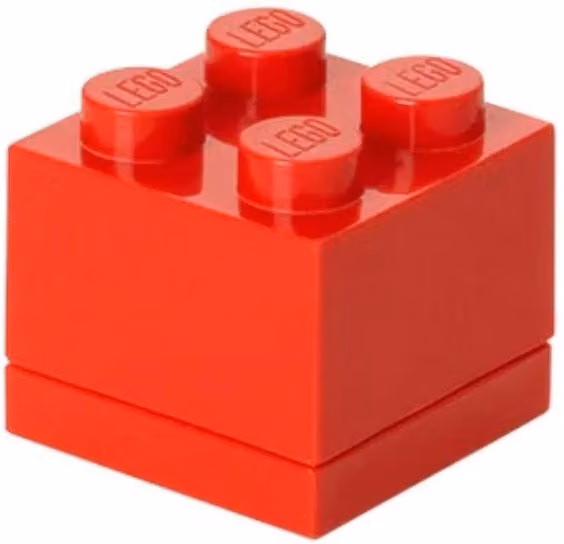 Lego Mini Box 4 Storage Brick Box in Red