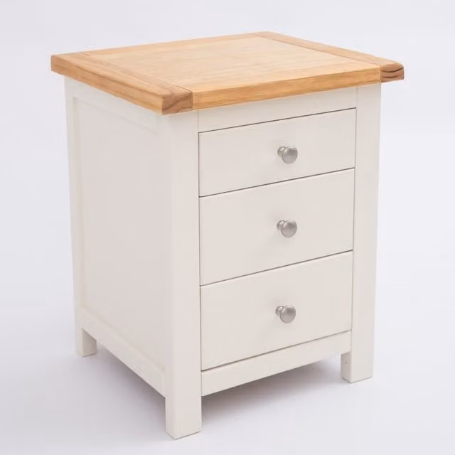 Cabinet Bits Maggiori 3 Drawer Bedside Table in Off-White