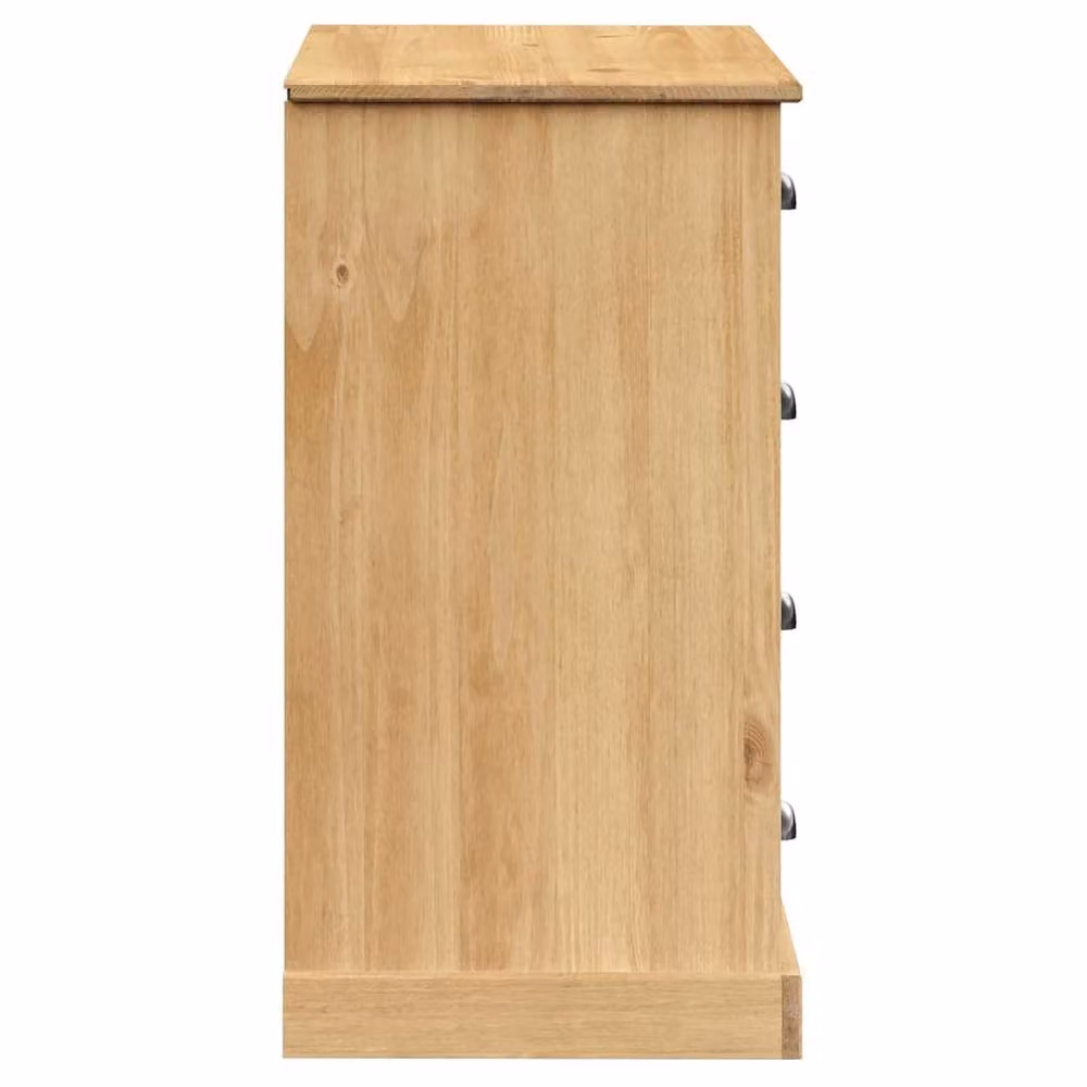 Berkfield Home VIGO Sideboard with Drawers in Light Brown Waxed Solid Pine, W/D/H: 113 x 40 x 75 cm – 4