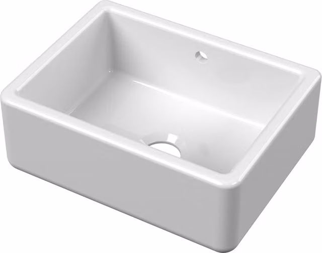 Balterley White Ceramic Fireclay Single Bowl Kitchen Sink – 1