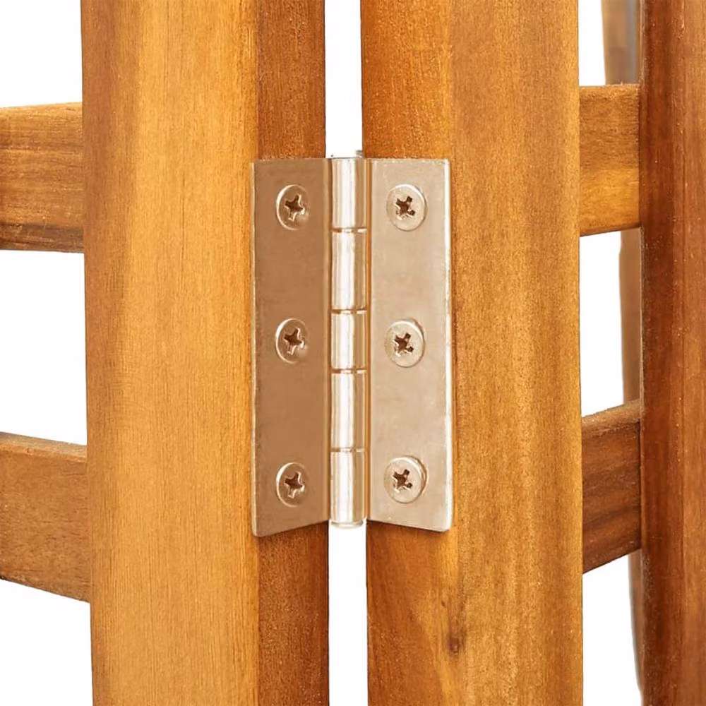 Berkfield Home Beautiful 4-Panel Room Divider in Brown Oiled Solid Acacia Wood, W/D/H: 162 x 2 x 180 cm – 6