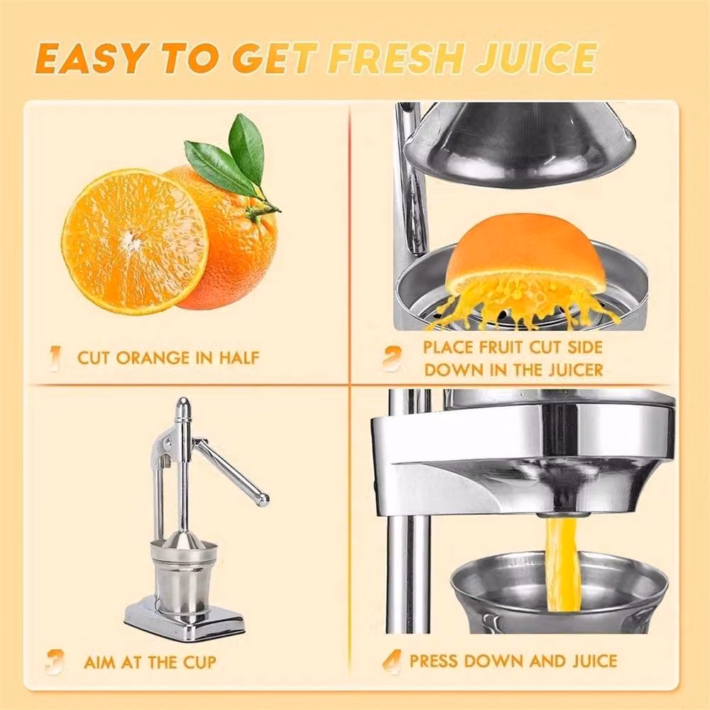 SPETLEK Manual Hand Press Citrus Juicer Squeezer for Oranges and Lemons in Metallic Silver – 3