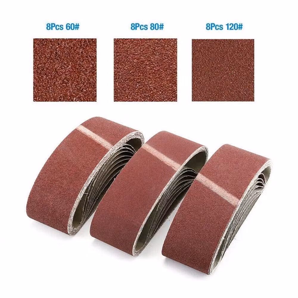 Nordara 24 Pack Mixed Grit Sanding Belts 60-120, W: 7.5 cm x L: 53.3 cm, Brown – 3