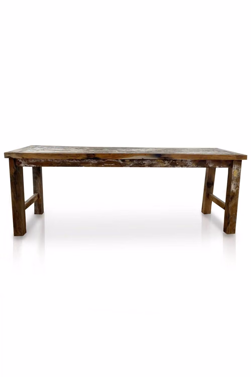 KDMD Rustic Teakwood Rectangular Dining Table with Live Edge in Brown, Length: 180 cm – 2