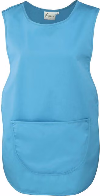 Premier Women's Pocket Tabard Workwear Pack of 2 in Turquoise, Size XL