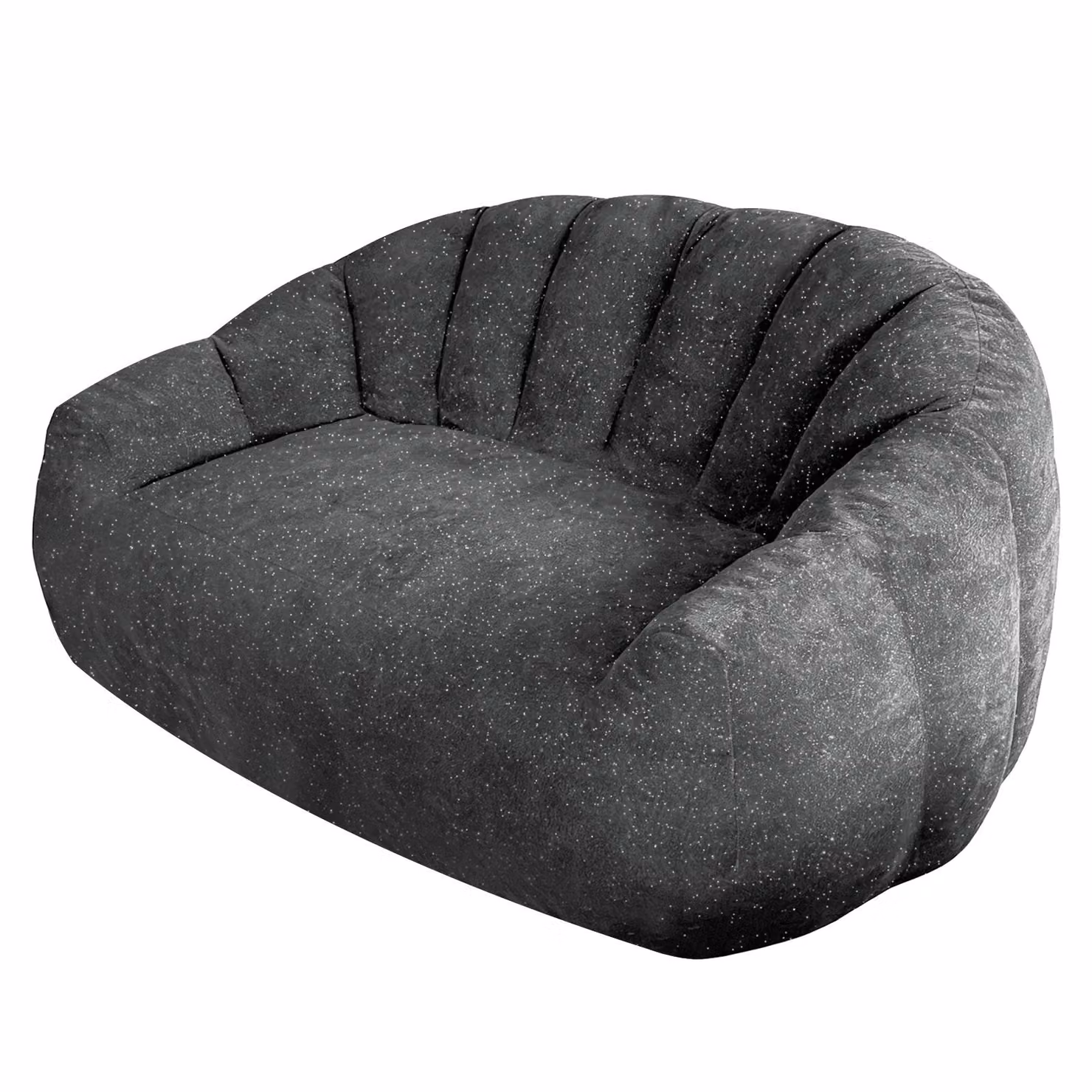Aosom UK Oversized 2 Seater Bean Bag Sofa in Grey Glitter Plush with High-Density Sponge, W/D/H: 98 x 140 x 61 cm – 2