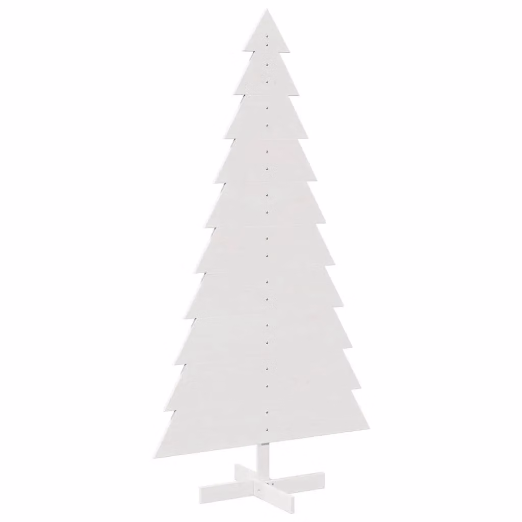 Berkfield Home White Wooden Christmas Tree, Solid Wood, Height: 180 cm – 2