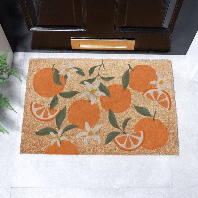 Artsy Mats Orange Pattern Coir Doormat in Brown, W/D: 60 x 40 cm – 1