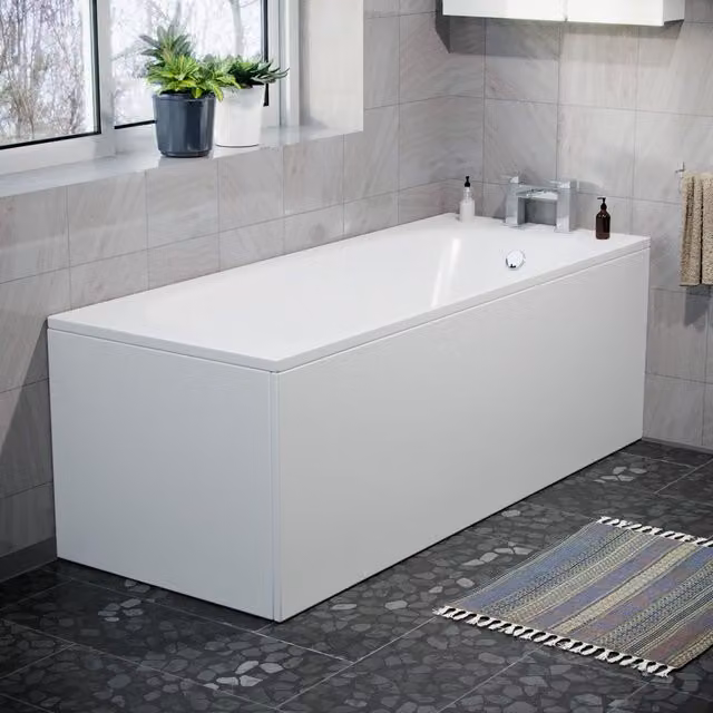 Nes Home Modern High Gloss White Acrylic Front Bath Panel – 1