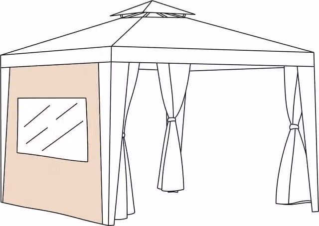 Gardenista Replacement Garden Gazebo Side Panel with Window in Beige Polyester