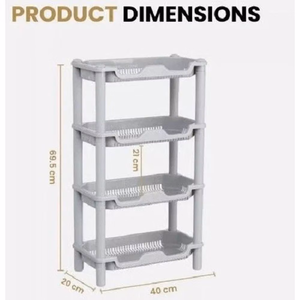 FORGEVIO Grey 4 Tier Freestanding Corner Bathroom Shower Caddy Shelf – 2