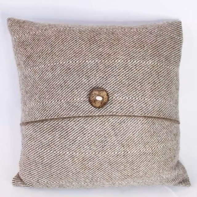 Romney Marsh Wools Fostum British Soft Wool Cushion in Brown, W/D/H: 40 x 40 x 1 cm