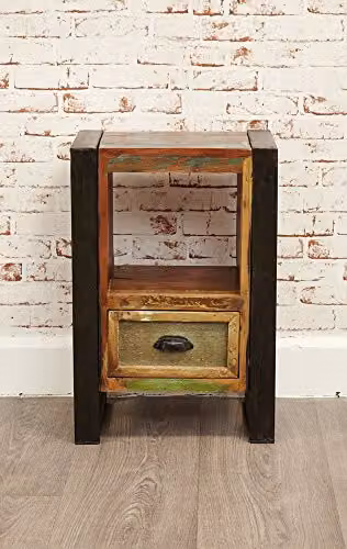 baumhaus Urban Chic Industrial Lamp Table and Bedside Cabinet in Multicolour, W/D/H: 60.74 x 30.0 x 61.0 cm – 2