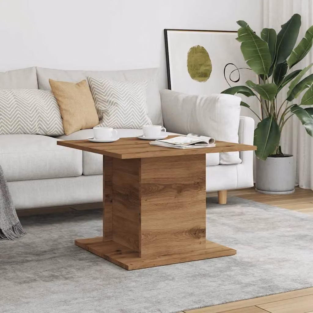 Berkfield Home Artisan Oak Coffee Table, Brown, W/D/H: 55.5 x 55.5 x 40 cm – 2