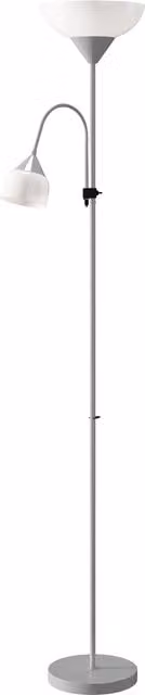 HOMCOM LED Floor Lamp in Silver, Adjustable Mother and Child Standing Uplighter for Living Rooms, Height: 180 cm – 1