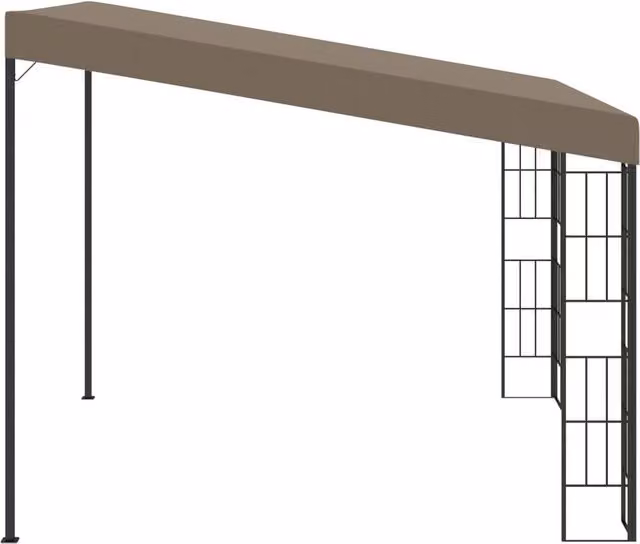 Berkfield Home Wall-mounted Lean-to Gazebo in Beige Polyester and Steel, W: 300 cm, D: 300 cm, H: 205 cm