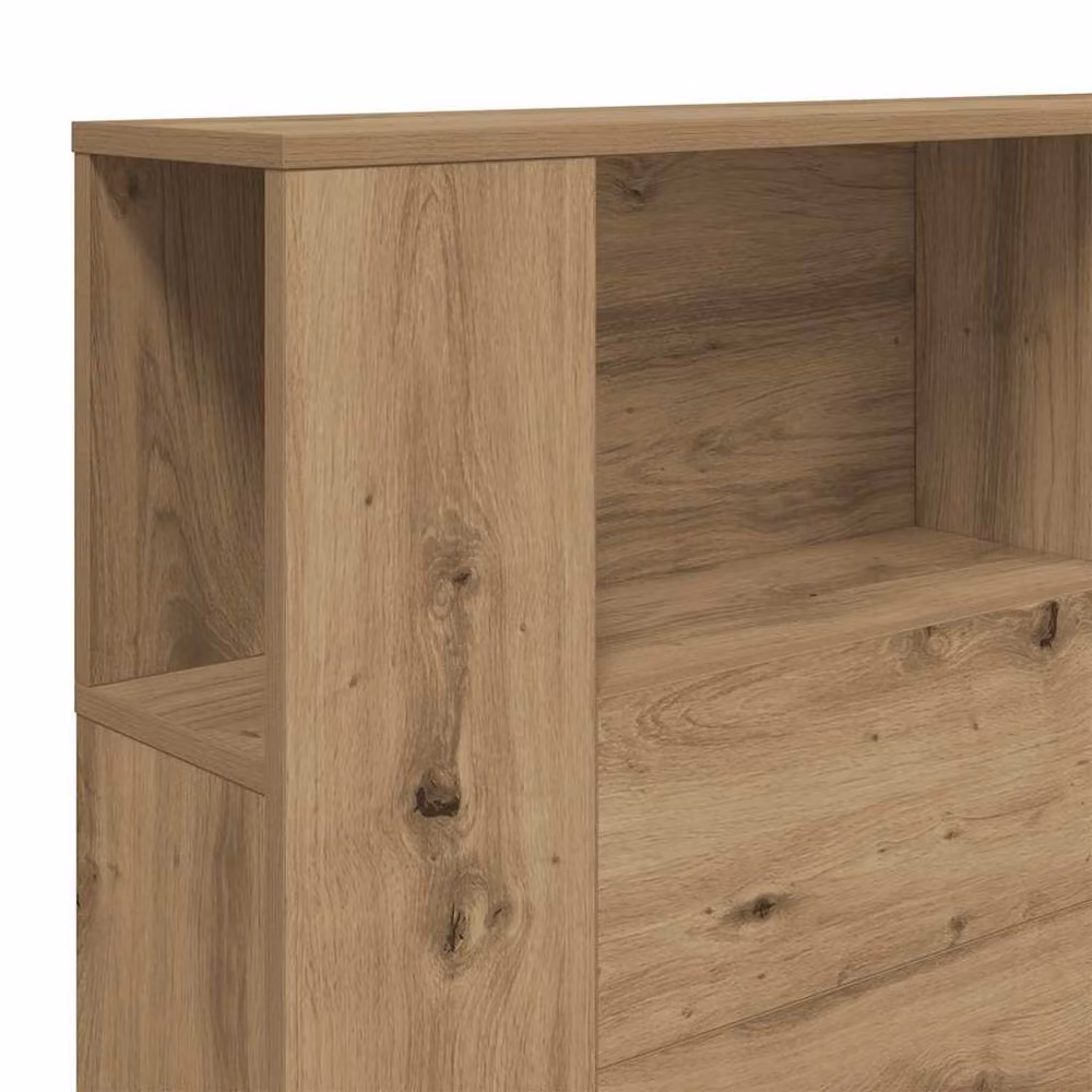 Berkfield Home Artisan Oak Headboard Cabinet in Brown, W: 180 cm, D: 18.5 cm, H: 102.5 cm – 3