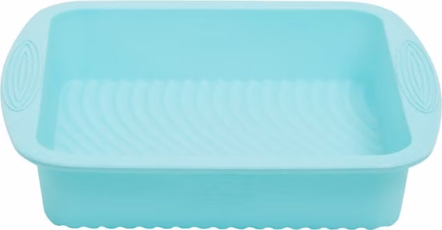 Orsina Non-Stick Square Silicone Cake Tin with Handles in Pastel Blue and Green