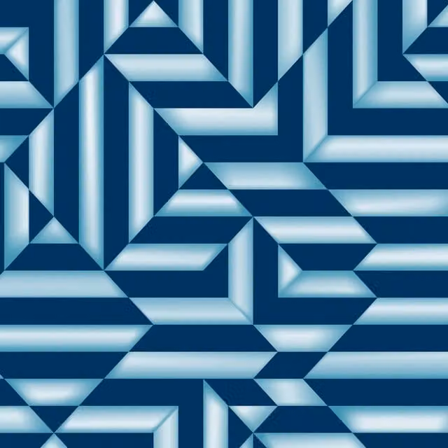 Muriva Galactik Trapez Geo Blue Modern Abstract Geometric High Gloss Foil Wall Art in Blue