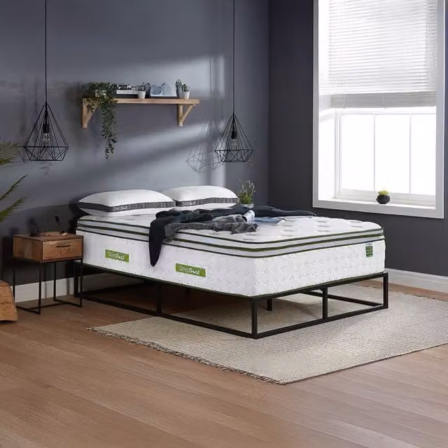 SleepSoul Space 4000 Hybrid Pocket Orthopaedic Gel Mattress, White, W: 200 cm, D: 200 cm, H: 150 cm