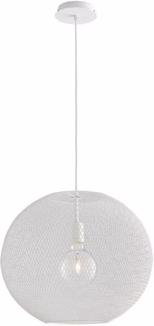 Netlighting ESEDRA Modern Dome Pendant Ceiling Light in White, W: 50 cm, D: 39 cm – 1