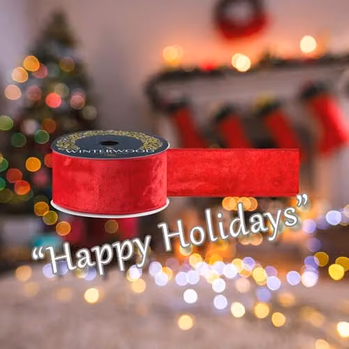 VFM e-Store Red Christmas Ribbon Garland, W: 6 cm, H: 10 cm – 4