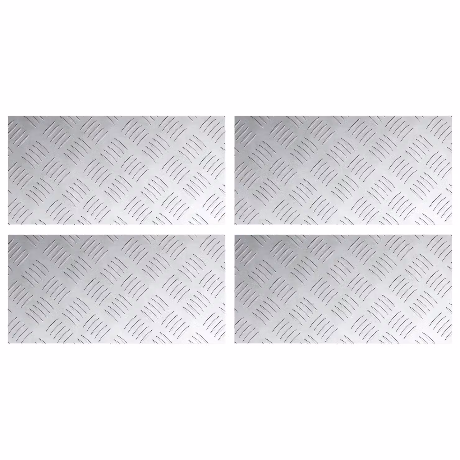 Berkfield Home Anti-Slip Aluminium Checker Plate Sheets, 4 Pack, Grey/Silver, W: 40 cm, D: 20 cm – 2
