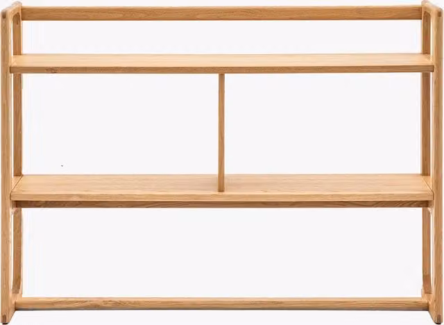 Perch & Parrow Whittle Scandinavian Oak Open Display Unit in Sand and Brown