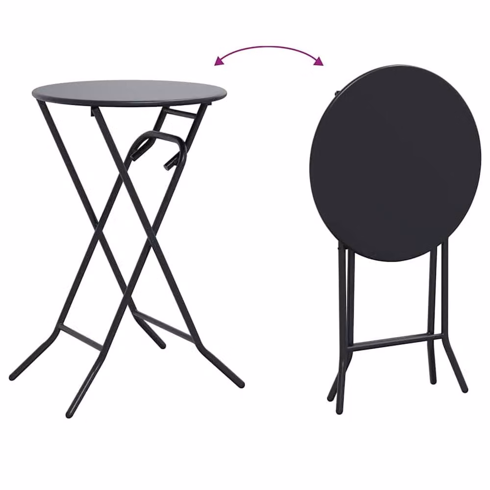 Berkfield Home Modern Folding Garden Table in Anthracite Grey, W/D/H: 72 x 50 x 50 cm – 7