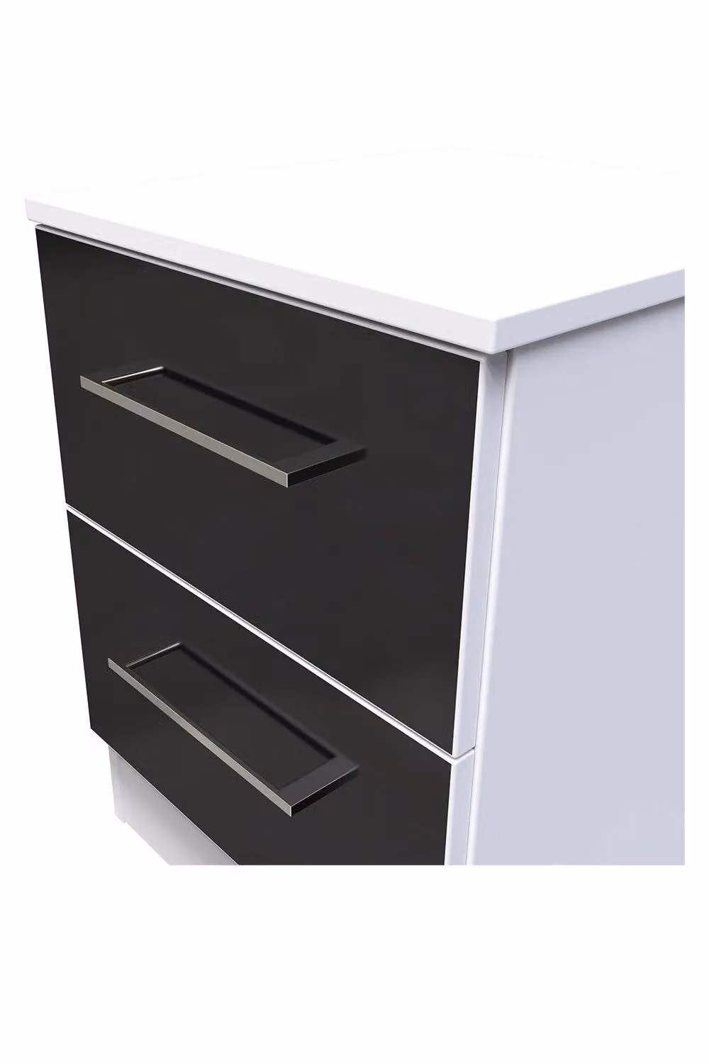 Ready Assembled 2 U Chester 2 Drawer Bedside Cabinet in Black – 3