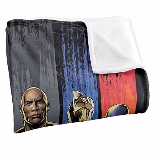 Black Adam Players Silky Touch Super Soft Fleece Throw Blanket, Black and Multicolour, W: 91 cm, D: 147 cm – 2