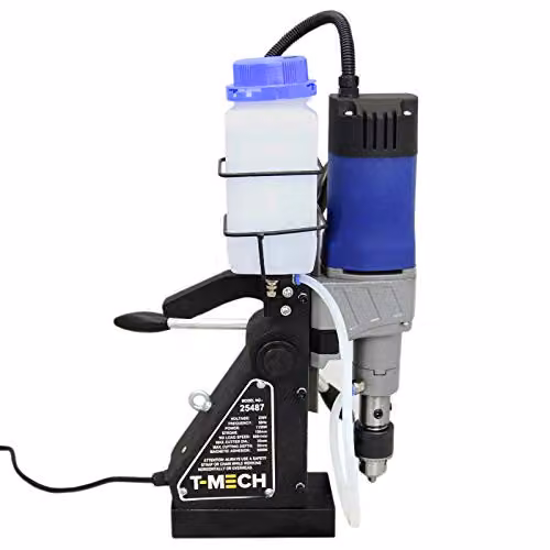 T-Mech Magnetic Drill Press Machine in Black and Blue, 230V Industrial Steel Benchtop Drill with 30mm Diameter Capacity – 4