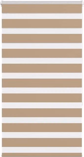 Berkfield Home Zebra Blind in Sand Brown, W: 70 cm, H: 150 cm, Polyester Fabric