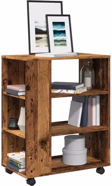 Kelvenix Rolling Cabinet in Light Oak with Castors and Lock, W/D/H: 60 x 35 x 75 cm – 1