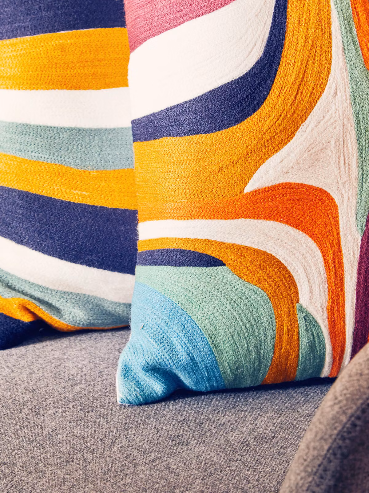 Orsina Bosie Ozella Multicolour Abstract Graphic Design Cotton Rectangular Cushion – 1