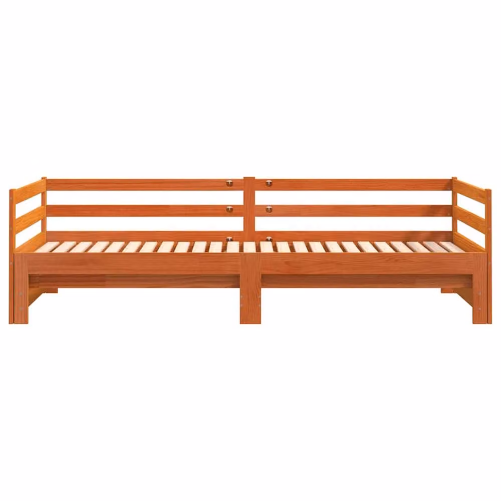 Berkfield Home Solid Wood Daybed with Trundle in Wax Brown, W/D/H: 80 x 200 cm – 3
