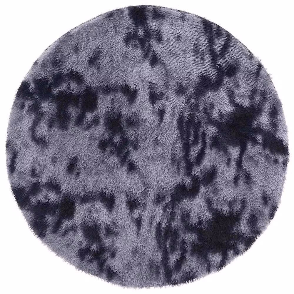 Berkfield Home NAVARRA Round Shaggy High Pile Rug in Dark Grey, W/D: 200 x 200 cm – 2