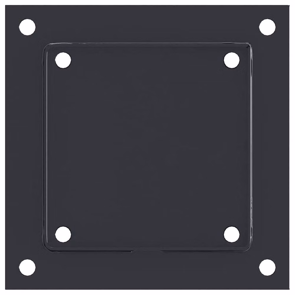 Berkfield Home Square Post Bases, 12 Pack, Anthracite Black Powder-coated Steel, 141 x 141 mm – 3
