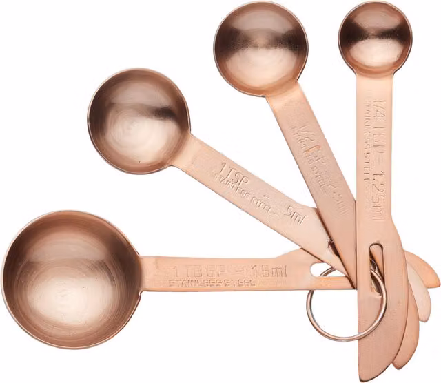 Master Class Nesting Stainless Steel Measuring Spoons, Set of Four, Copper Effect
