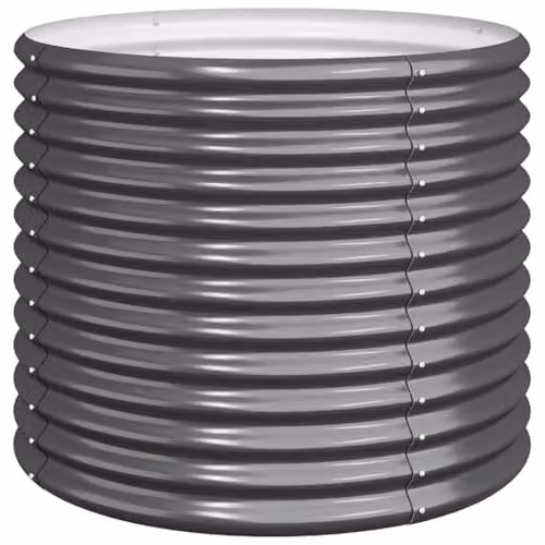 vidaXL Galvanised Steel Garden Planter, Anthracite, W: 80 cm, D: 80 cm, H: 68 cm – 1