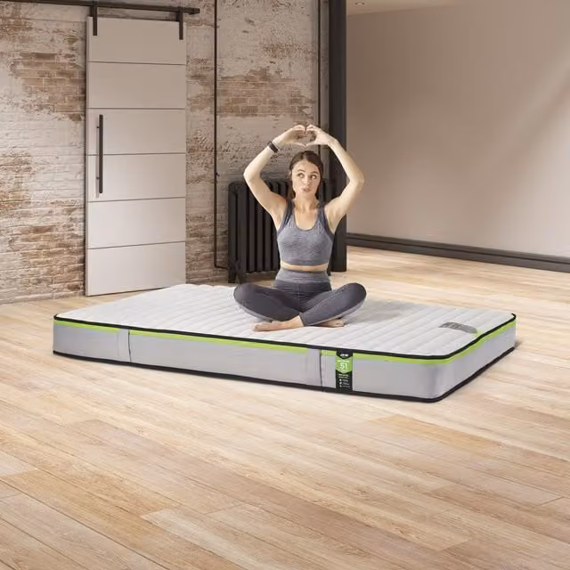 Jay-Be Benchmark S1 Comfort Pocket Sprung Mattress, Green, W/D/H: 90 x 190 cm