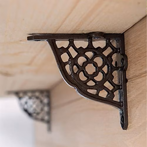 Hammer and Tongs Honeycomb Iron Wall Mounted Shelf Bracket, Matt Black – 6